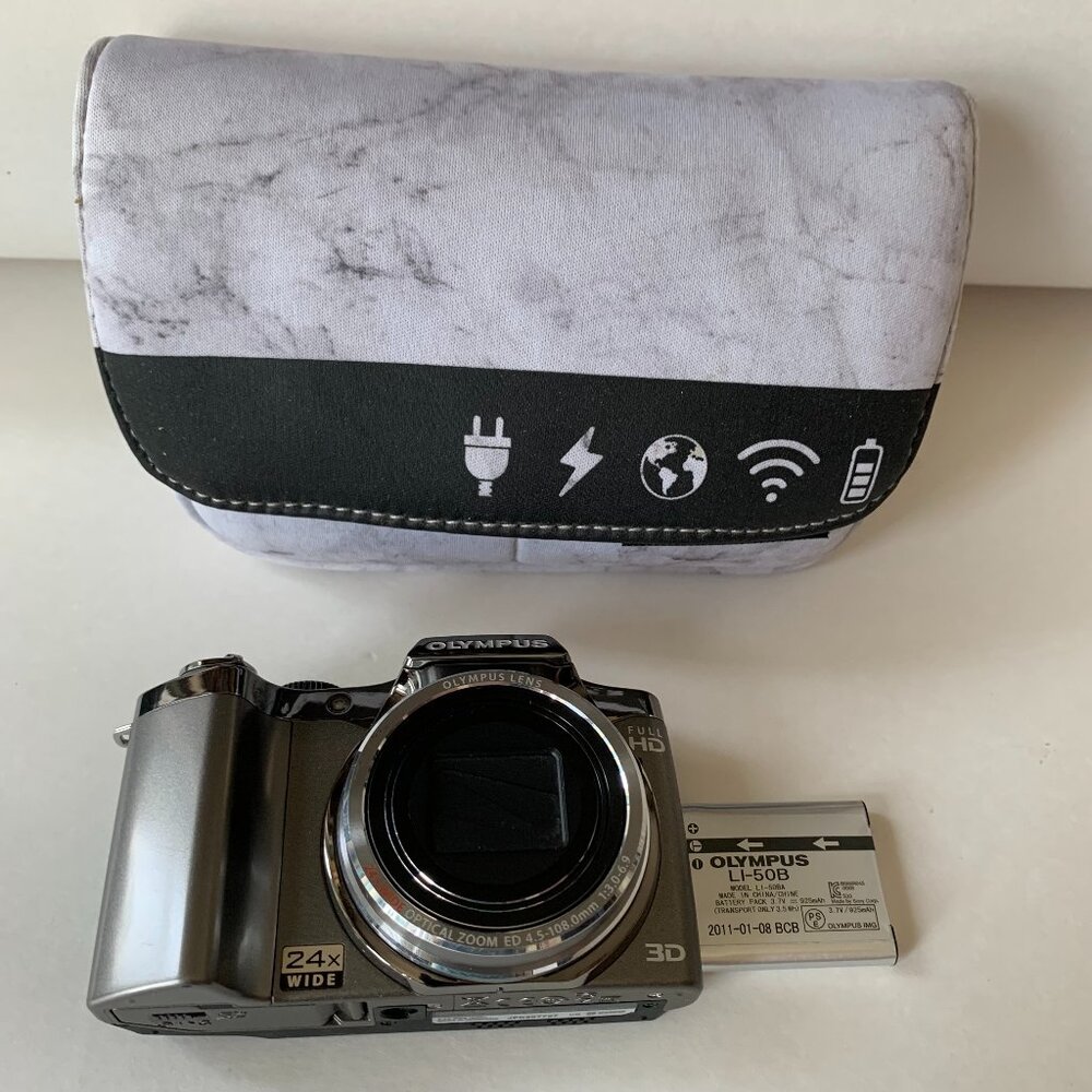 Olympus SZ-30MR 16MP 24x Optical Zoom Compact Digital Camera Battery & Case